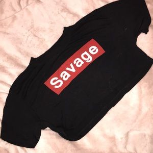 Savage t shirt crop top